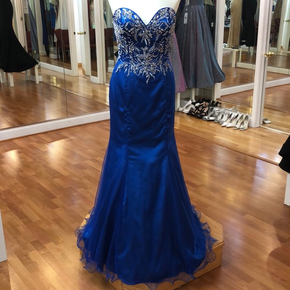 Disney | Dresses | Royal Blue Prom Dress With Rhinestones | Poshmark